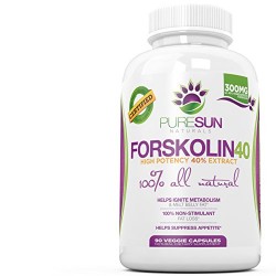 NEW #❶ Strongest 40% FORSKOLIN ★ 90 DAY SUPPLY ★ Strongest Coleus Forskohlii Available at 300mg ● Premium Fat Burner, Carb Blocker, & Appetite Suppressant ● Increases Metabolism, Burns Fat, and Helps Weight Loss ● Purest Supplement Extract Available ● Targets Stubborn Fat In Belly, Thigh, & Arms ● Backed by the Pure Sun Naturals Guarantee ● 90 Capsules