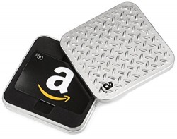 Amazon.com Diamond Plate Gift Card Tin – $50, Black Card