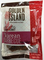 (Pack of 2) Pork Jerky Korean Barbecue Recipe Gourmet Snack Sweet Smoky Grilled Golden Island, 14.5oz