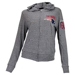 Women’s NFL Team Long Sleeve Hooded T-Shirt Top (New England Patriots, Small)