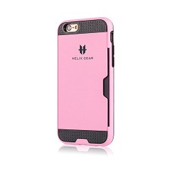 Helix Gear Air Stealth One – iPhone 6/6s Super Light-weight Smart Phone Case With Hidden Card Pocket – includes Helix Gear’s Comprehensive 1 Year Customer Protection Program (Pink)