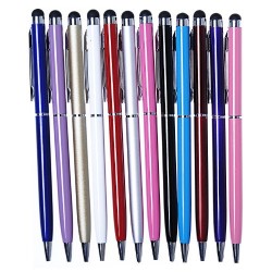 10 Pcs 2 in 1 Slim Capacitive Stylus Pen for iPhone 4/4S 5/5S,iPad Air,Android Smart Phone and All Touch screen Devices By Doubtless Bay